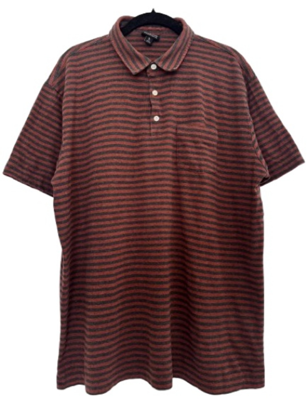 Patagonia Squeaky Clean Polo Shirt Short Sleeve Organic Cotton Orange Stripe